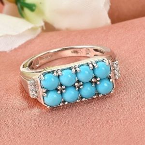 American Turquoise Arizona Sleeping Beauty Turquoise Men's Ring 13 Sterling
